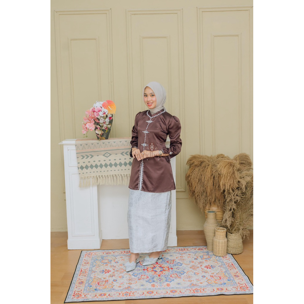 Baju kurung melayu wanita baju pesta kondangan slimfit pakaian adat melayu wanita Atasan