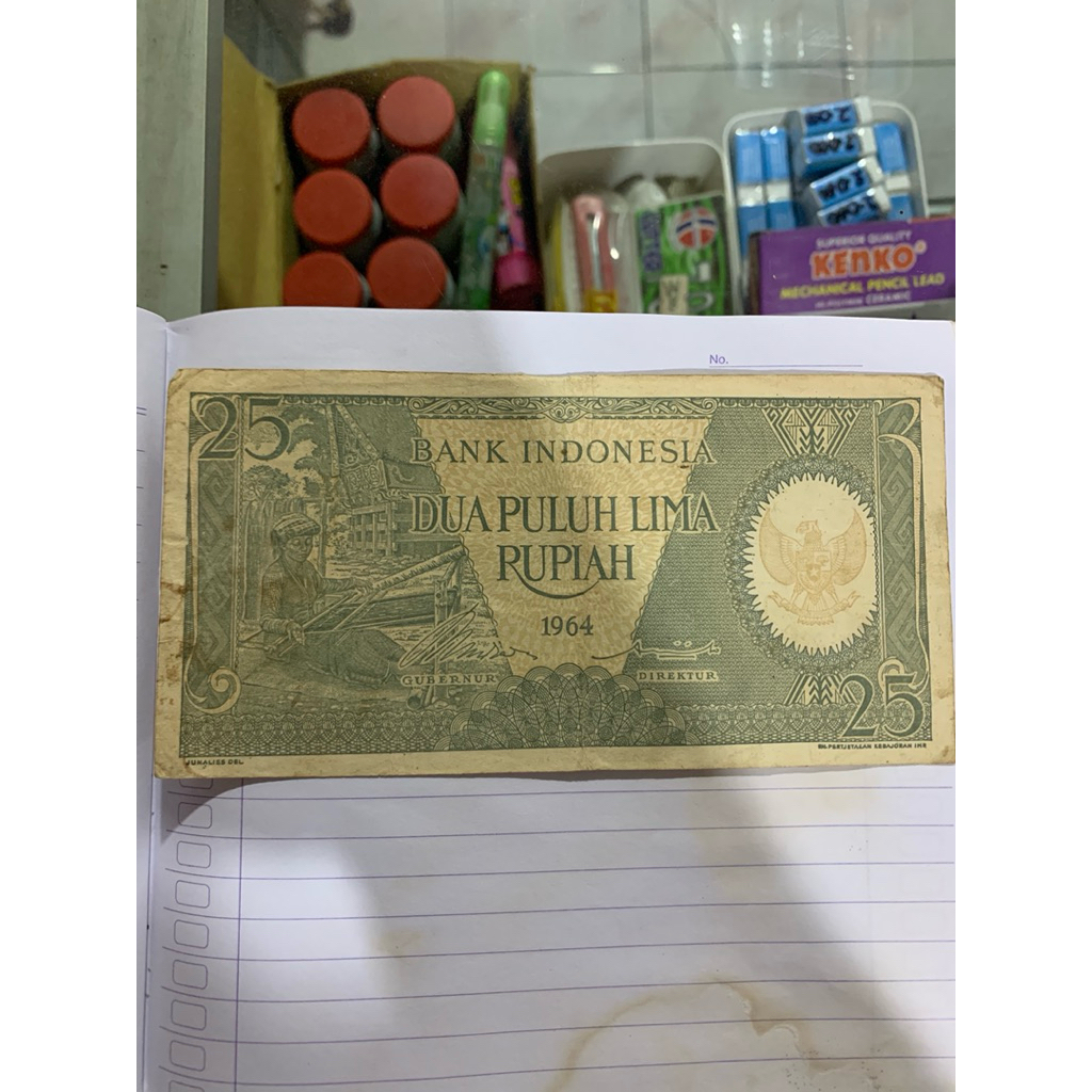 koleksi kuno Rp25 rupiah kertas