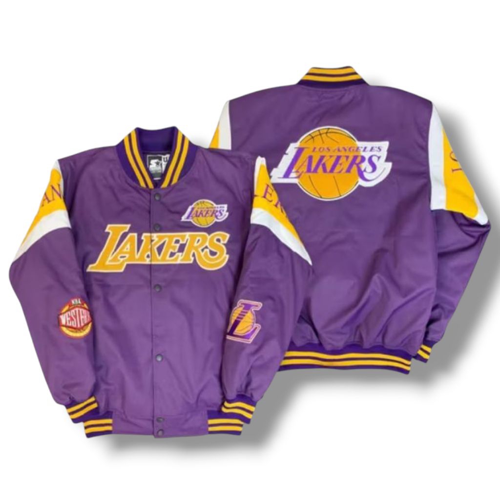 BIG SALE Vintage Varsity Jeket Lakers Bordir Premium