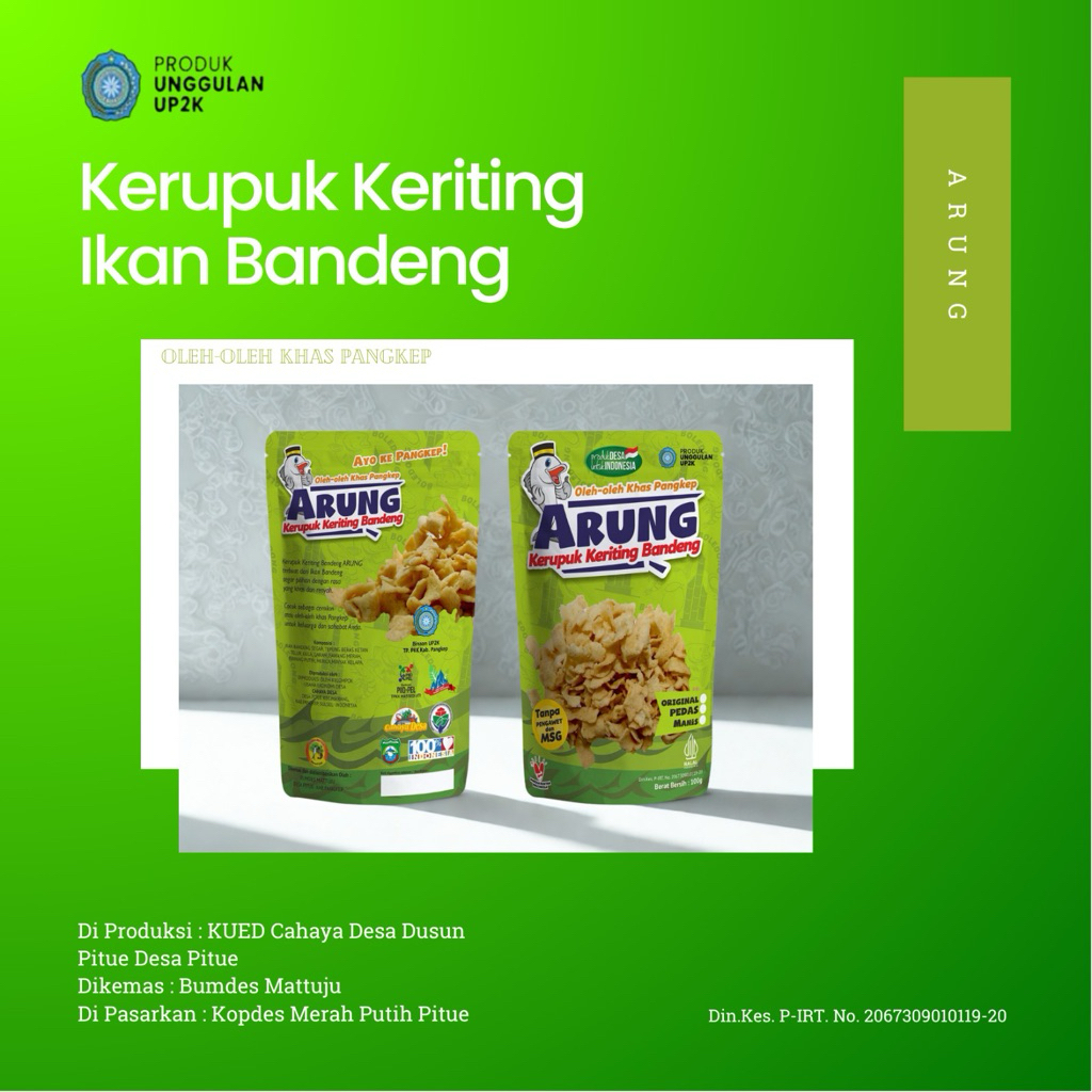 

Kerupuk Keriting Ikan Bandeng ARUNG Khas Pangkep