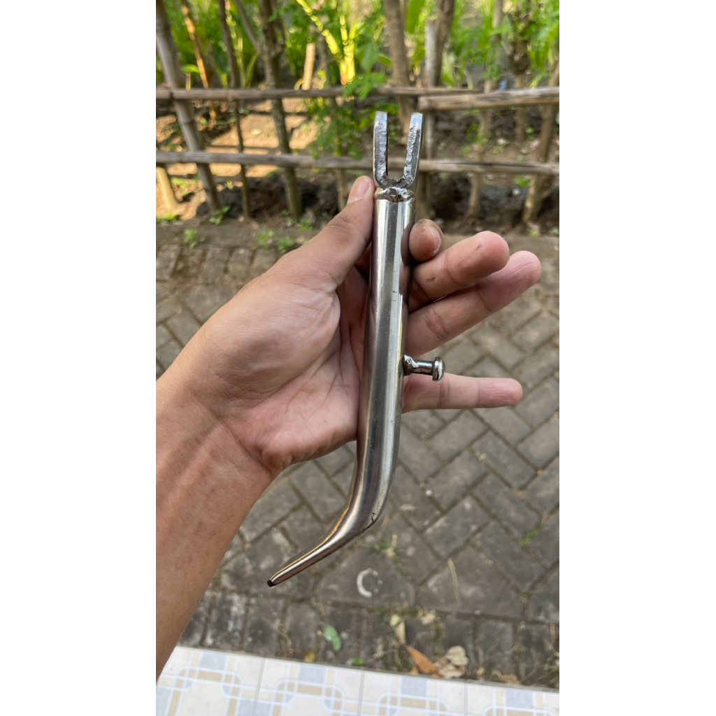 Standar samping cherome 17cm set baut