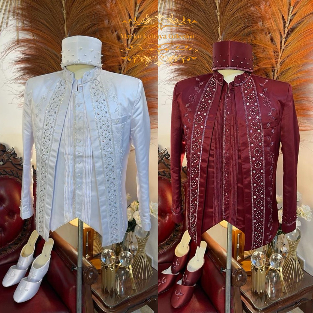 Beskap pengantin putih | Beskap pria pengantin | Beskap pengantin pria premium