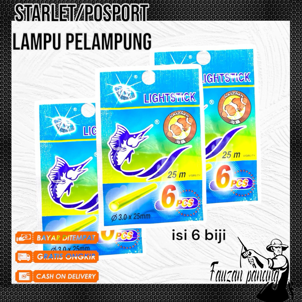 Starlet/posport pancing/lampu mancing Isi 6 biji