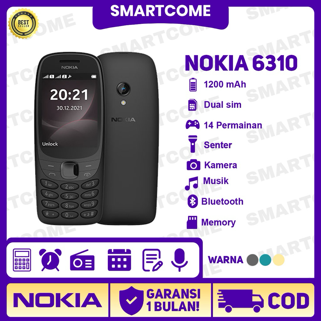 HP NOKIA 6310 2021 Terbaru Kamera Bergaransi