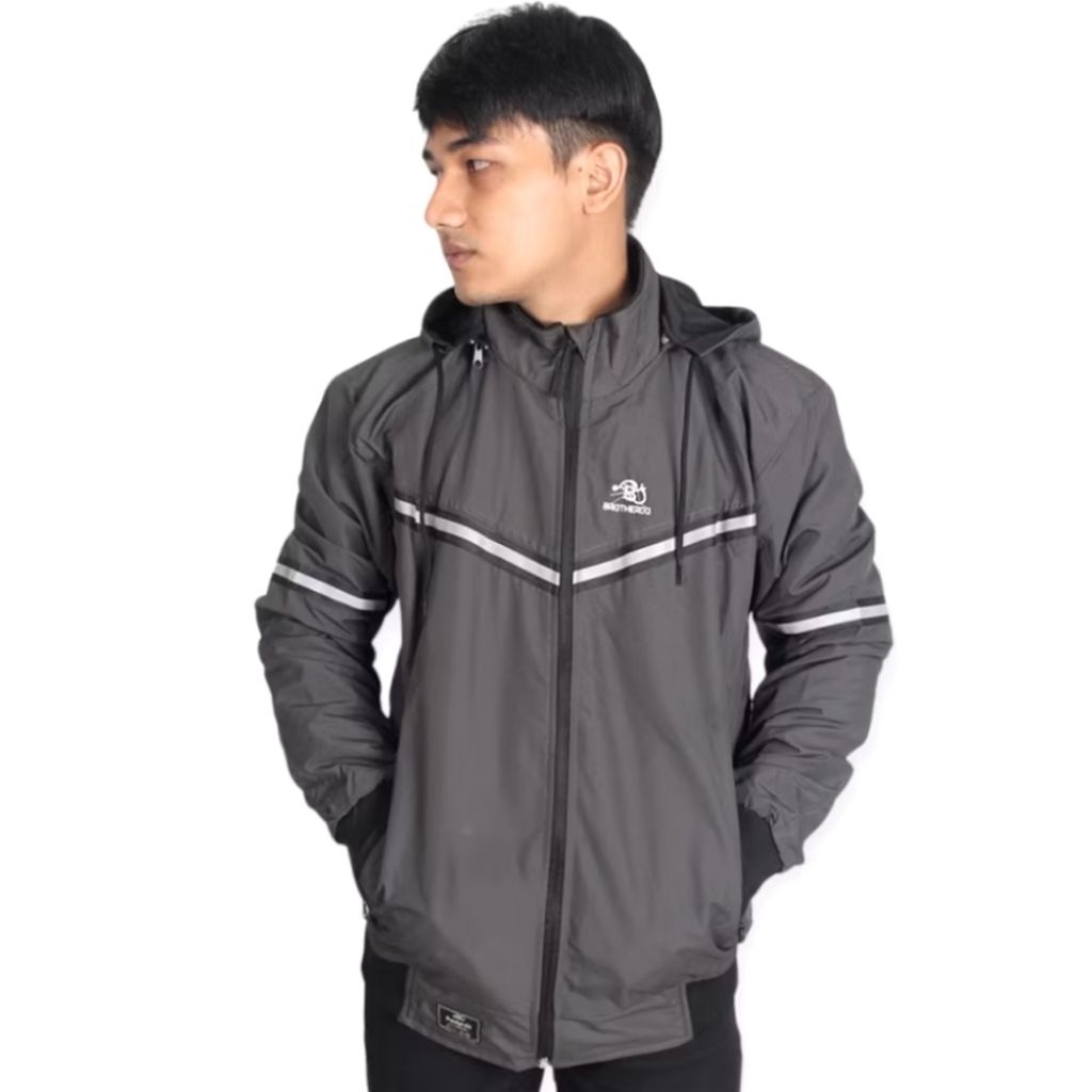 Jaket parasut pria taslan jn waterproof scootlite brotherdo