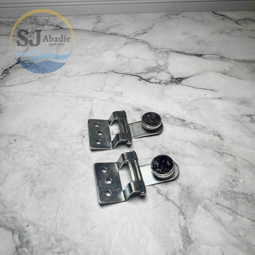 (1 PASANG) Engsel Lemari Kaca Casio Stainless Steel 90 180 Derajat | SJ ABADIE |