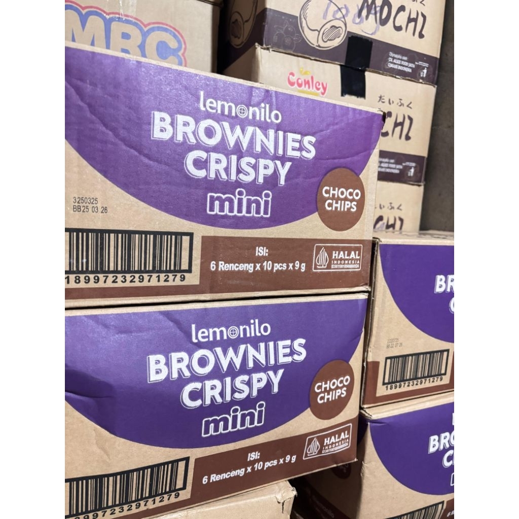 

1 Dus isi 60pack Brownies Crispy Rasa Coklat Cemilan Sehat LEMONILO Halal