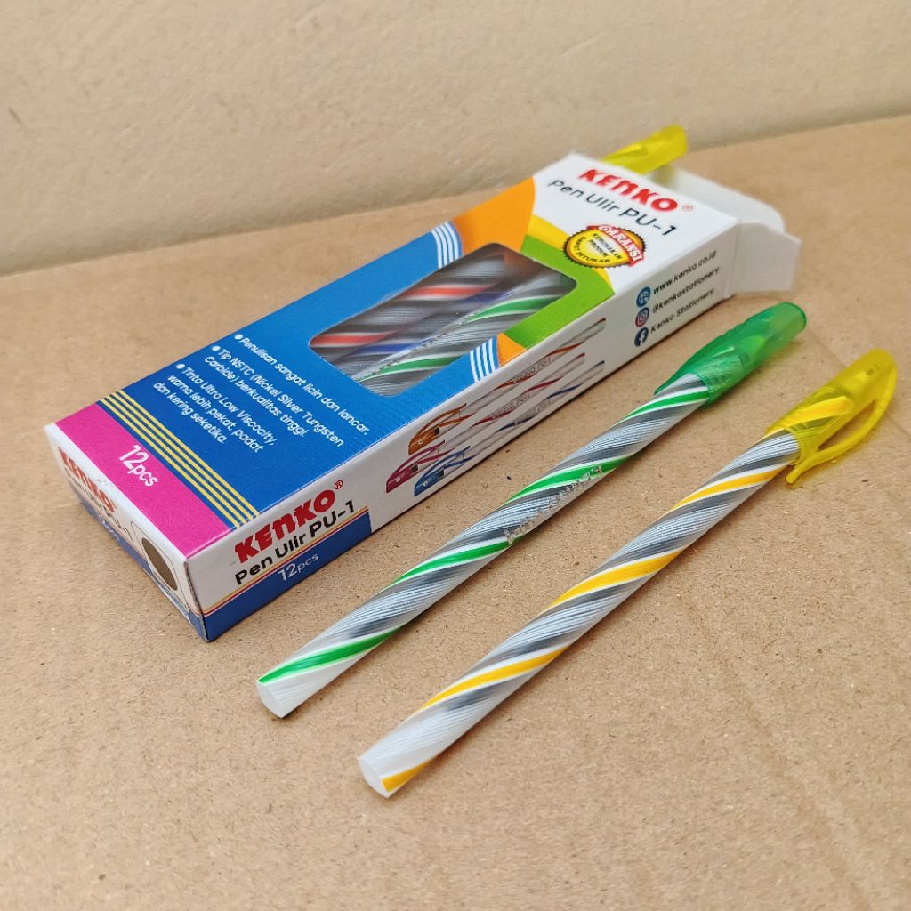 

1 Pak Pulpen Ulir PU-1 Kenko Isi 12 Pcs HITAM