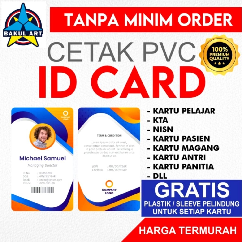 

Id Card / Kartu Anggota bahan PVC untuk Kartu Pelajar Kartu Santri Kartu My Pertamina Kartu Anggota Kartu Member dll