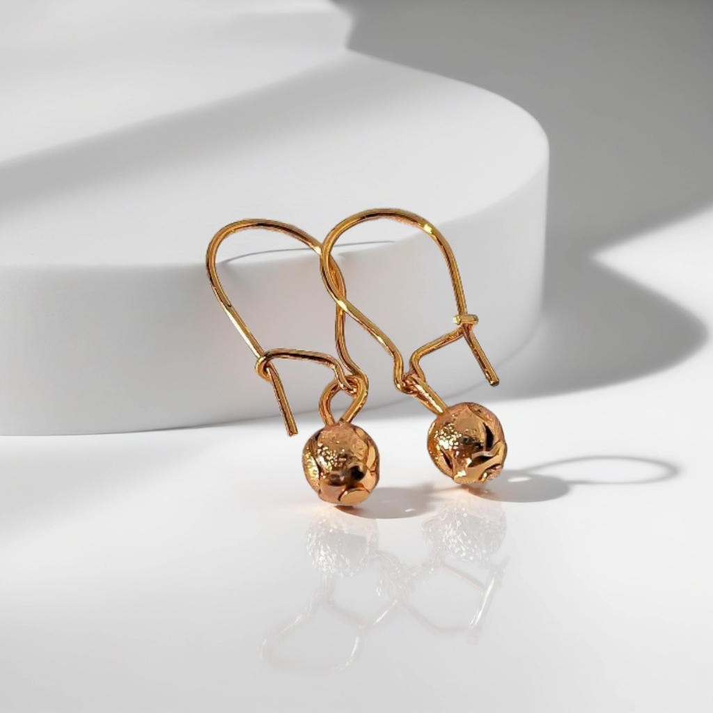 ANTING HOOK WANITA BOLA LAPIS EMAS 22K MODEL D YAXIYA ASLI