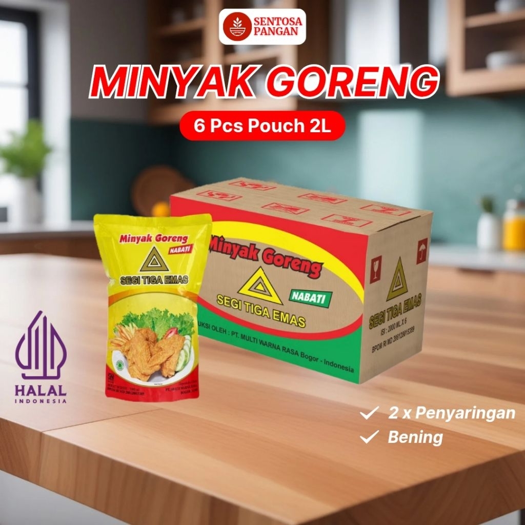 

[Dapat 6] Segi Tiga Emas Minyak Goreng 2 Liter - Jernih, Halal, Hemat
