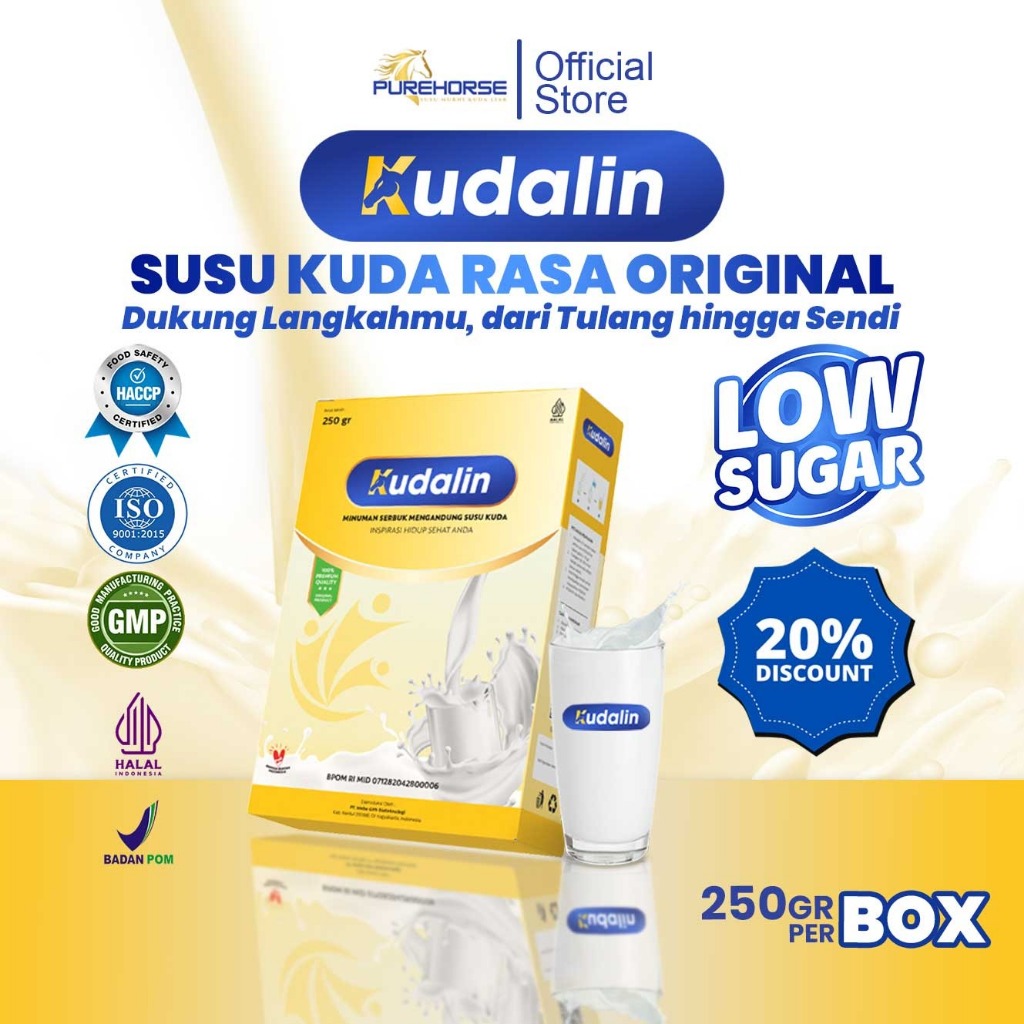 

Kudalin Susu Kuda Liar Sumbawa Asli 100% Rendah Gula Berat 250gr Paket 1 Box