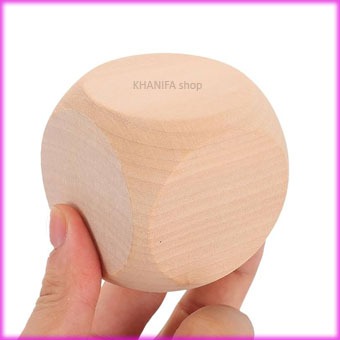Wooden Dice 50mm/5cm > Dadu Besar > Dadu Kayu Polosan > Kayu Kubus Ujung Bulat