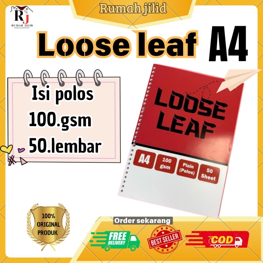 

loose leaf A4 reffil 100 gsm polos 50 lembar murah