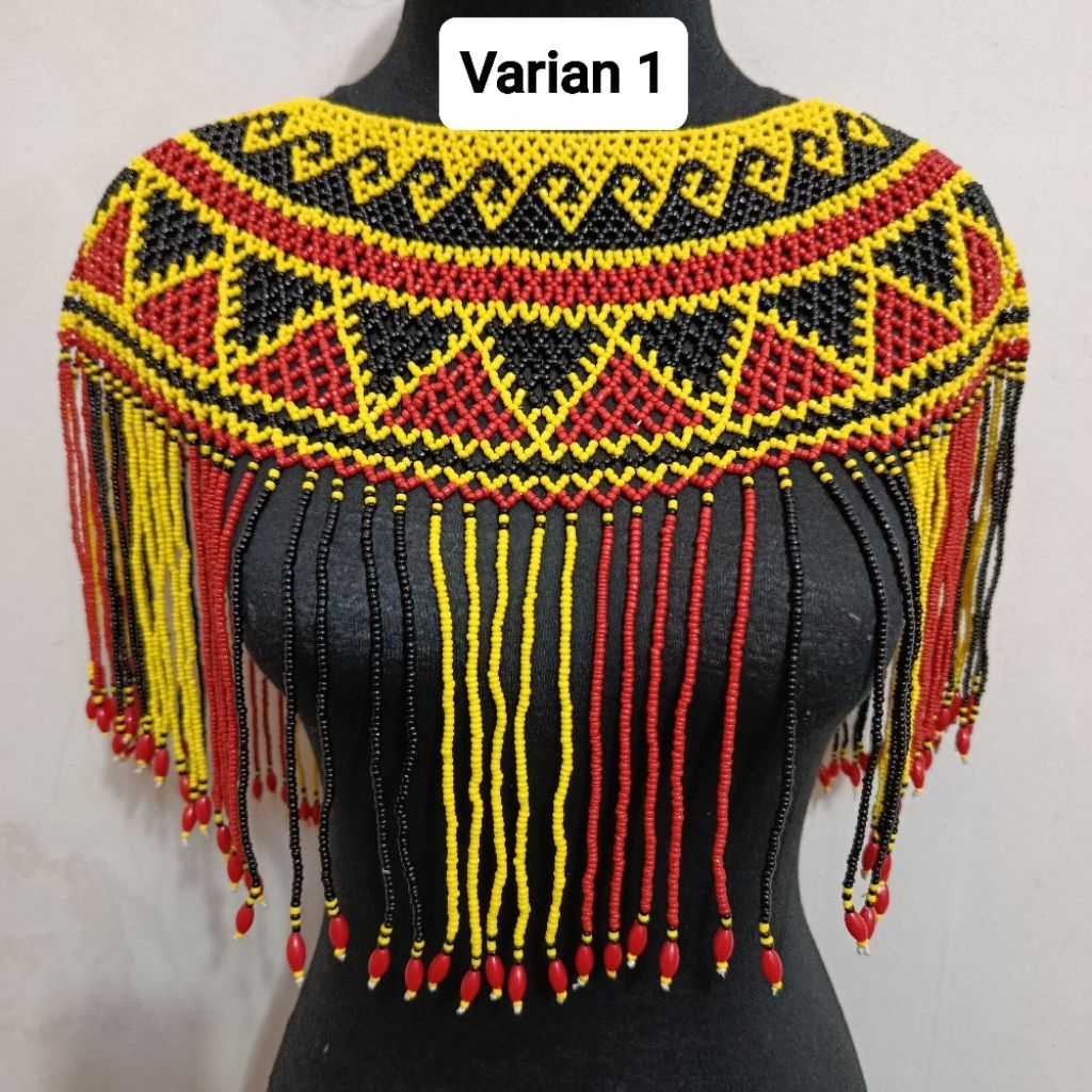 kalung teratai panjang manik dayak kalimantan ukuran dewasa