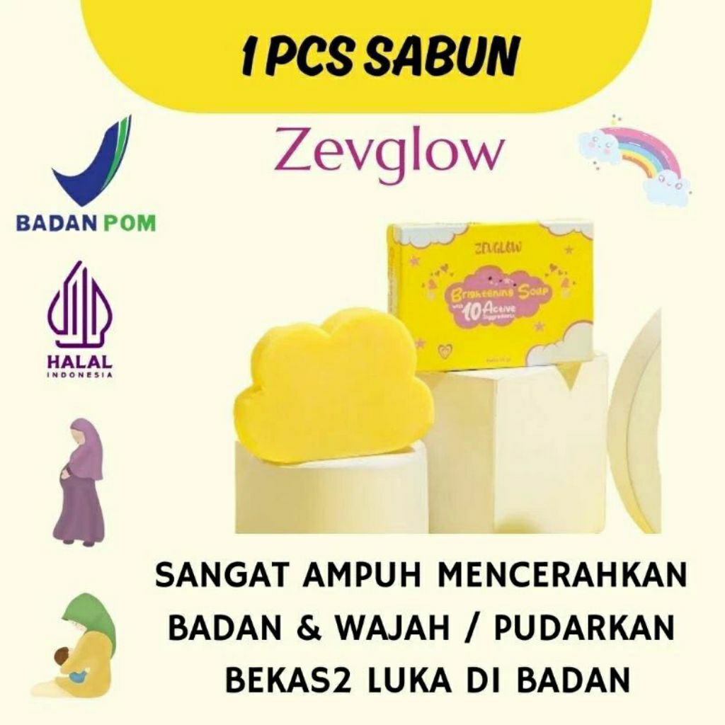 ZEVGLOW WHITENING SOAP (SABUN PEMUTIH BADAN & WAJAH) SABUN PENGHILANG BEKAS LUKA