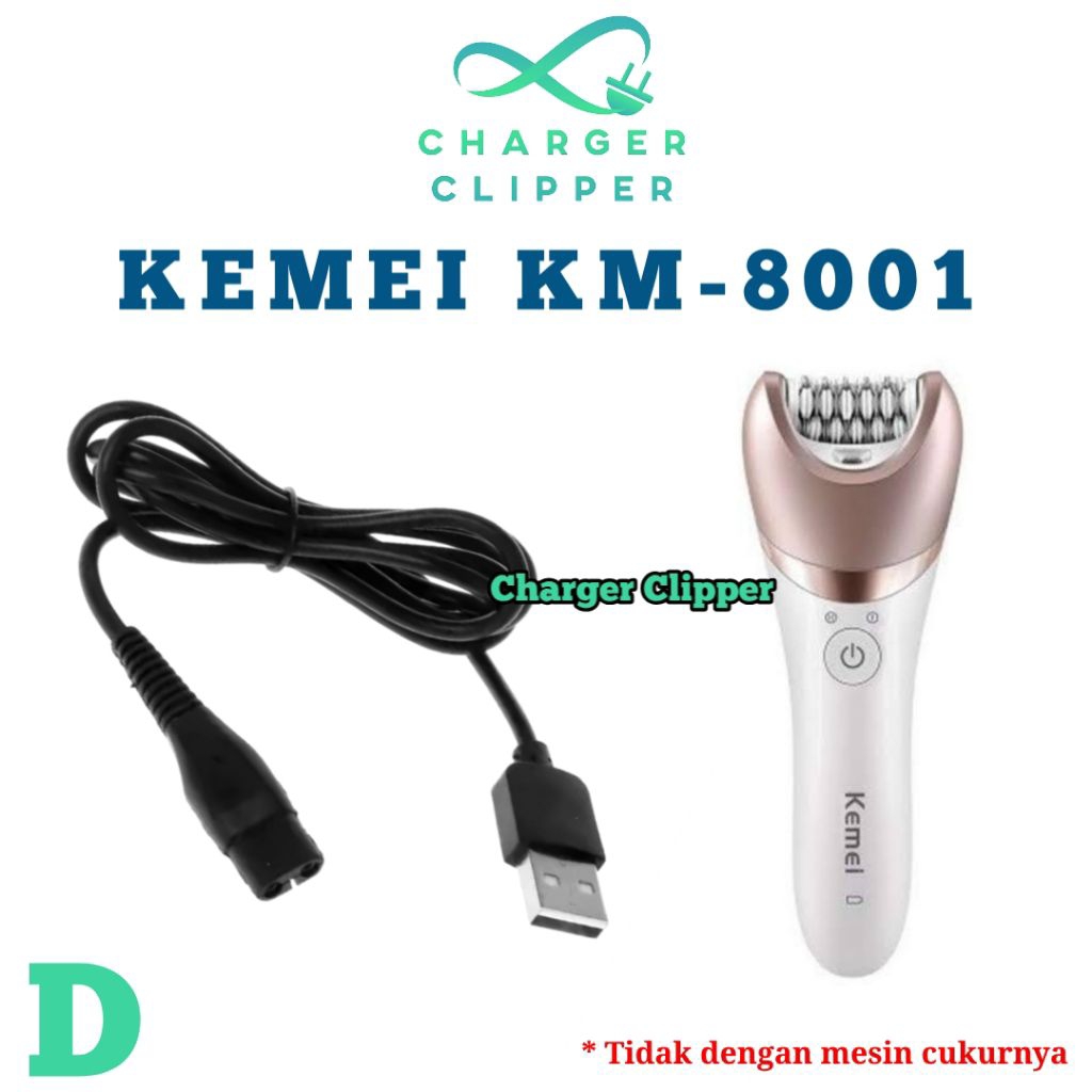 Kabel Charger Kemei 8001 Pengisi Daya Mesin Cukur Kemei Epilator #D