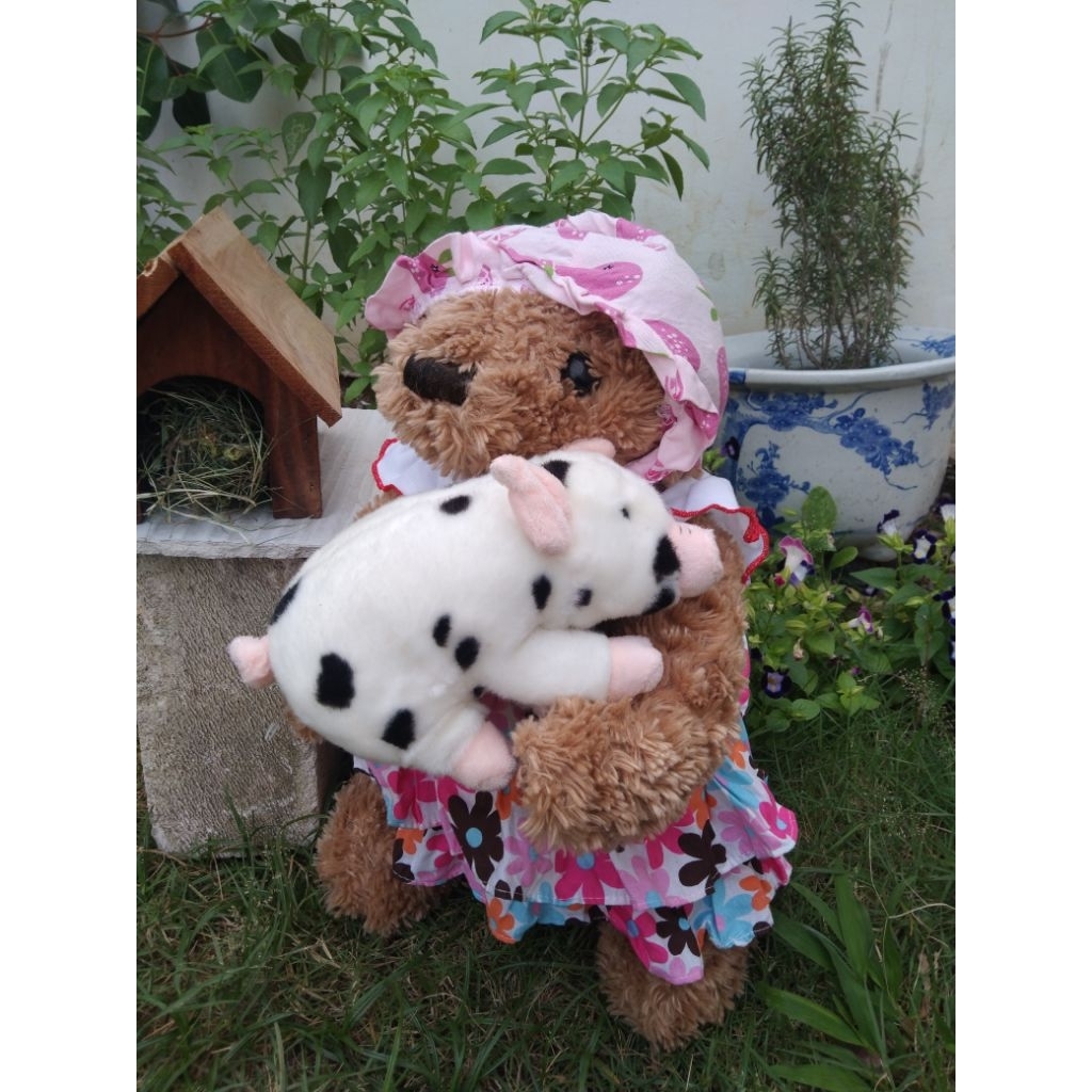 boneka teddy putar vintage jumbo