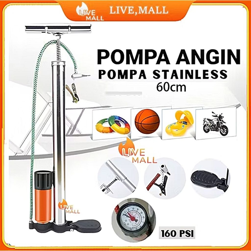 POMPA TERLARIS Pomba Ban Motor / Pompa Sepeda Motor / Kompa Angin Motor / Kompa Sepeda / Kompa Ban M