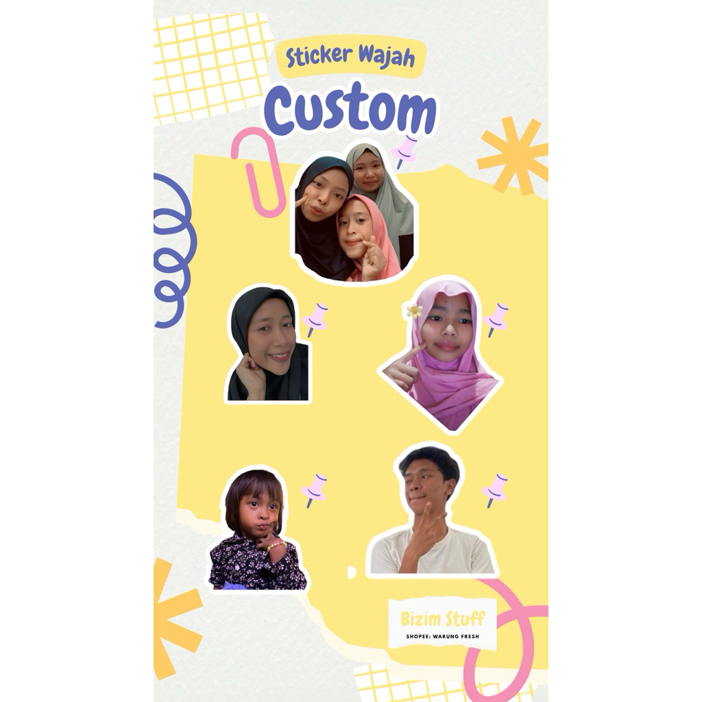 

Sticker/Stiker Wajah Full Badan Custom Nama Glossy