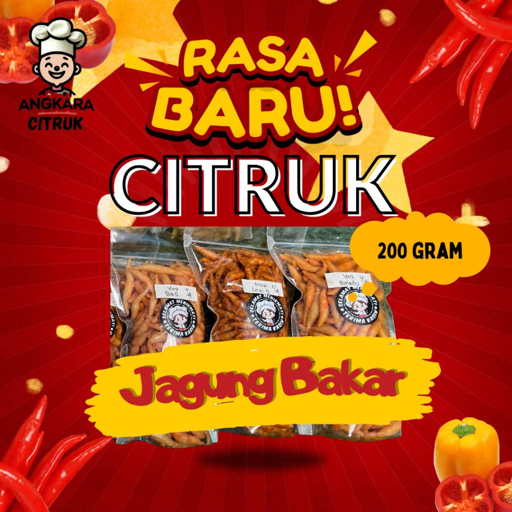 

Citruk pedas Rasa Jagung Bakar 200 gram renyah dan gurih by angkara