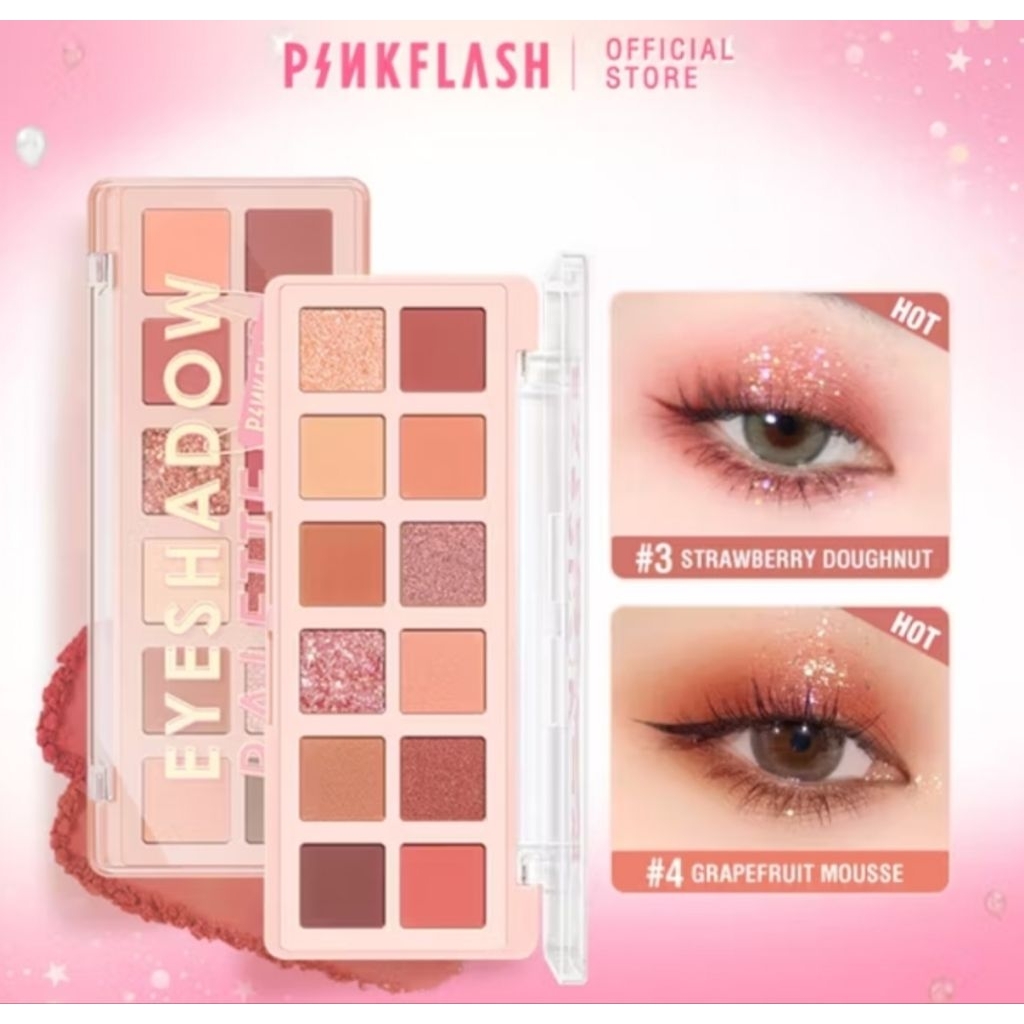 Pinkflash eyeshadow palette 12 warna / pinkflash eyeshadow palatte