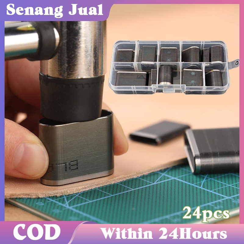

Set Cetakan Pelubang Kulit 24pcs / Pembolong Gesper Kulit / Round Hole Square Hole Oval Hole