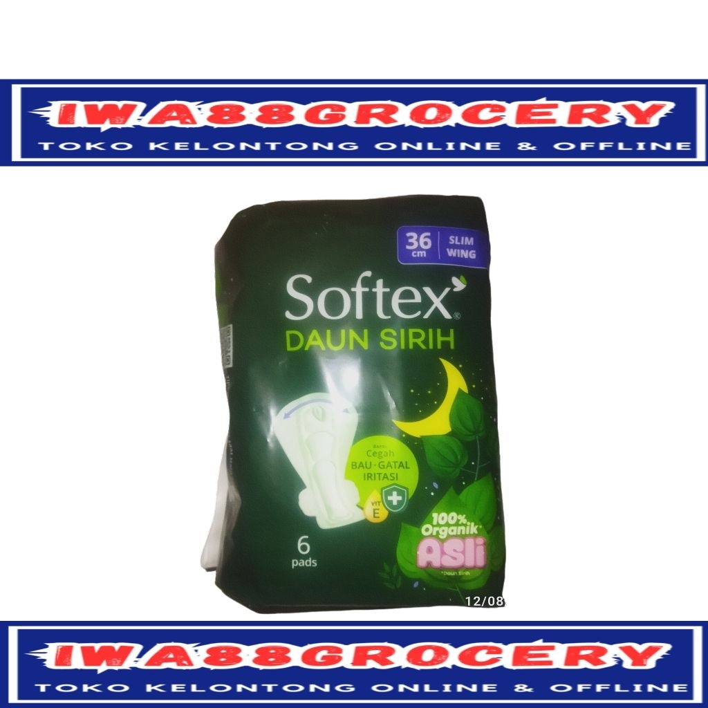 Softex night wing Daun sirih 36cm 6pads