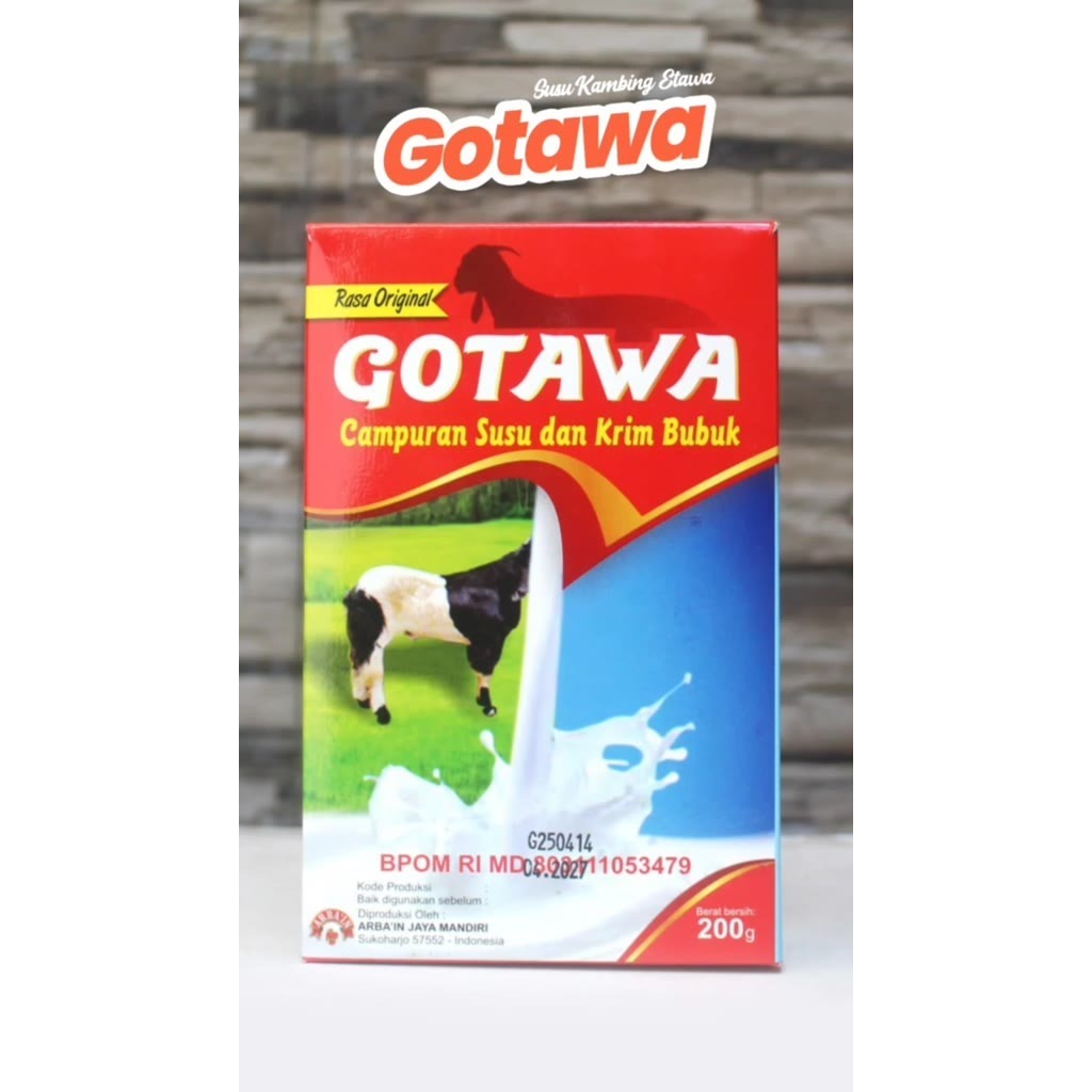 

• Susu Kambing Gotawa Campuran Susu Dan Krim Bubuk Berat 200g Herbal Alami Bpom