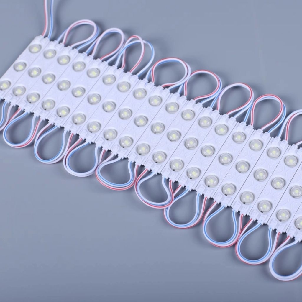 [50 pcs] Lampu led modul Samsung 3 Mata 12volt DC 1,5Watt Putih , lampu neonbox, lampu huruf timbul,