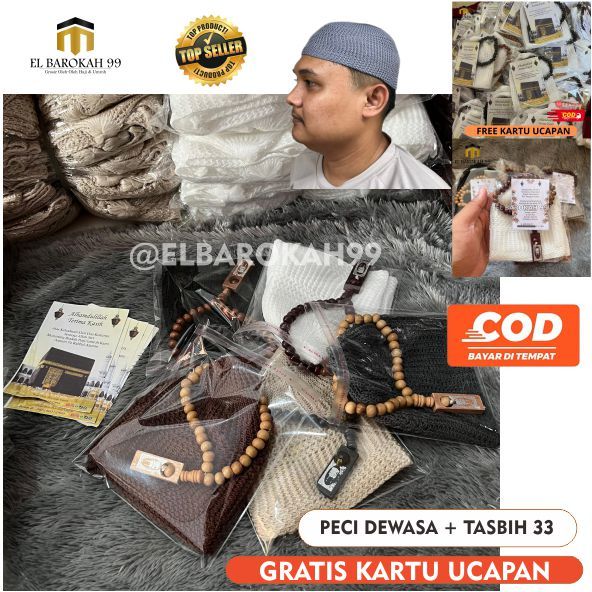 Songkok Awing Bordir Motif New Ananta Hitam Awing Asli