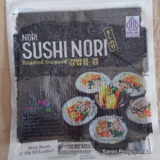

Nori Sushi java isi 20 lembar Halal