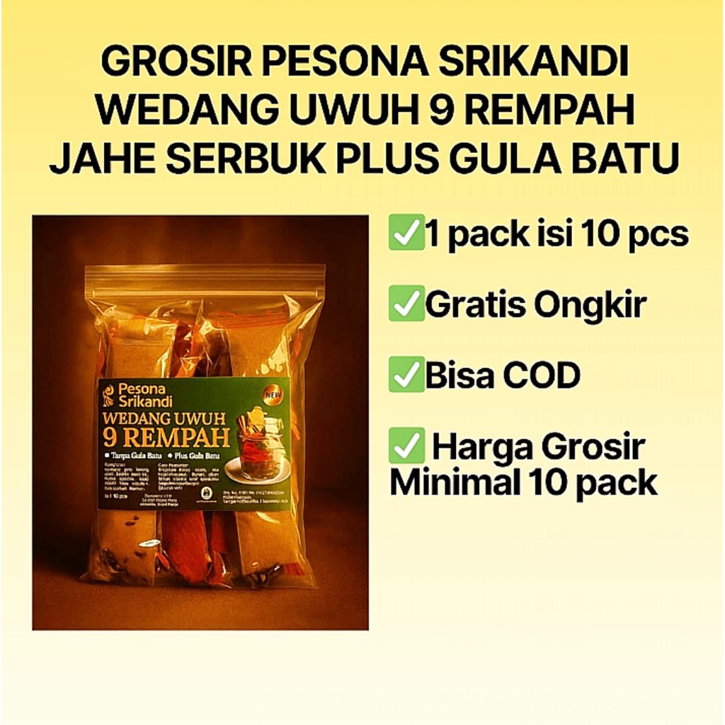 

Grosir Wedang Uwuh 9 Rempah Jahe Serbuk Plus Gula Batu