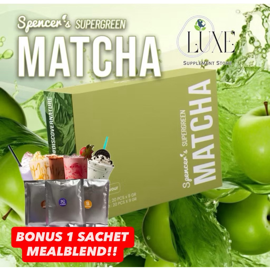 

(BONUS MEALBLEND!!) SPENCER’S Matcha Supergreen Detox Pelangsing Diet Burn Pembakar Lemak Tubuh