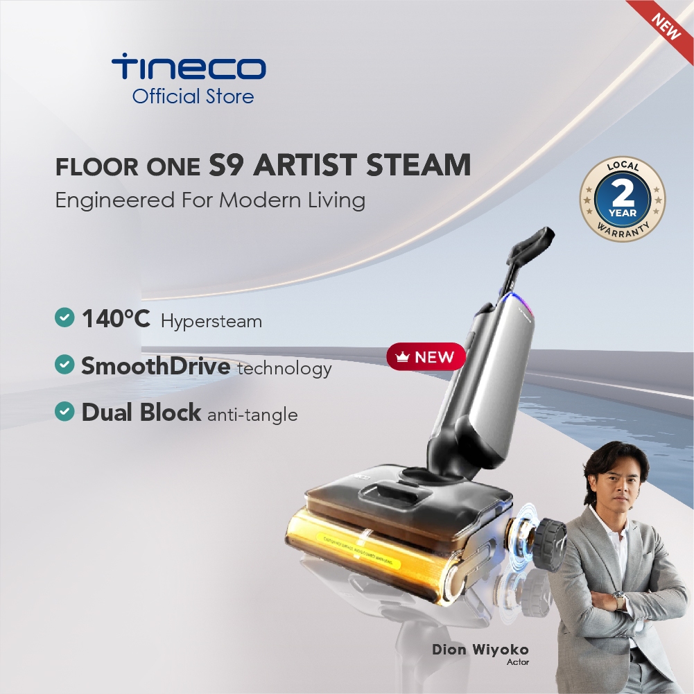 Tineco Floor One S9 Artist Steam Smart Wet Dry Cordless Stick Vacuum Cleaner and Floor Washer Vakum