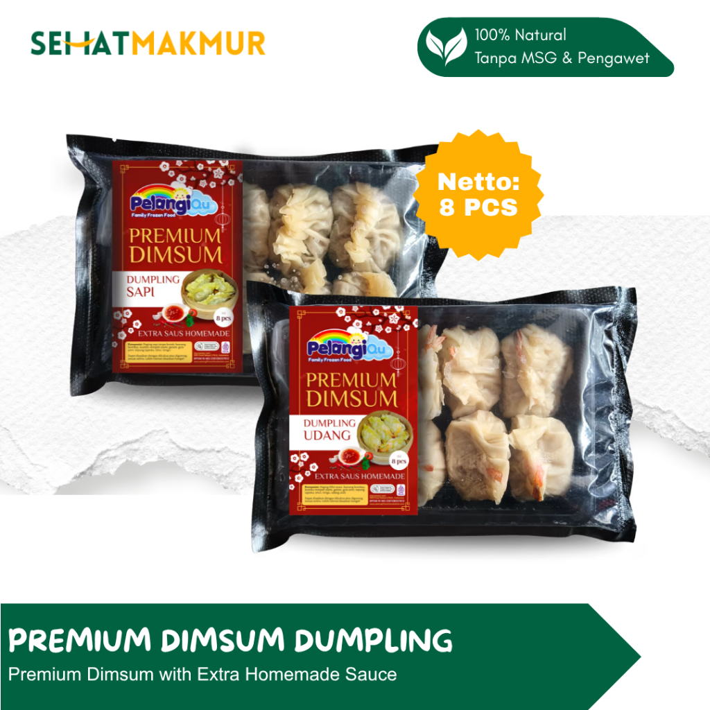 

Pelangi Healthy Frozen Food - Dimsum Dumpling + Saus (Natural, Tanpa MSG dan Pengawet)