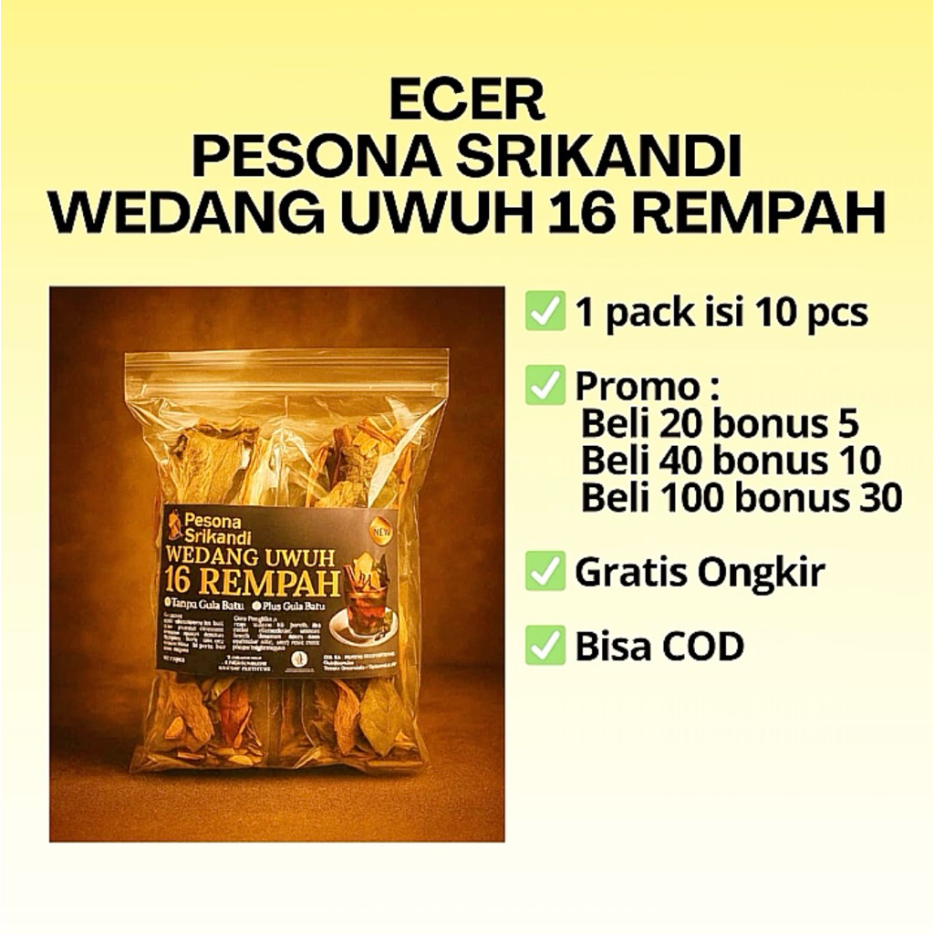 

Wedang Uwuh 16 Rempah Pesona Srikandi Jamu Tradisional
