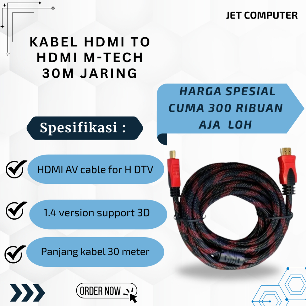 Kabel HDMI 30 METER HIGH SPEED HDMI HDTV CABLE VGA DVI USB 2.0 30 METER