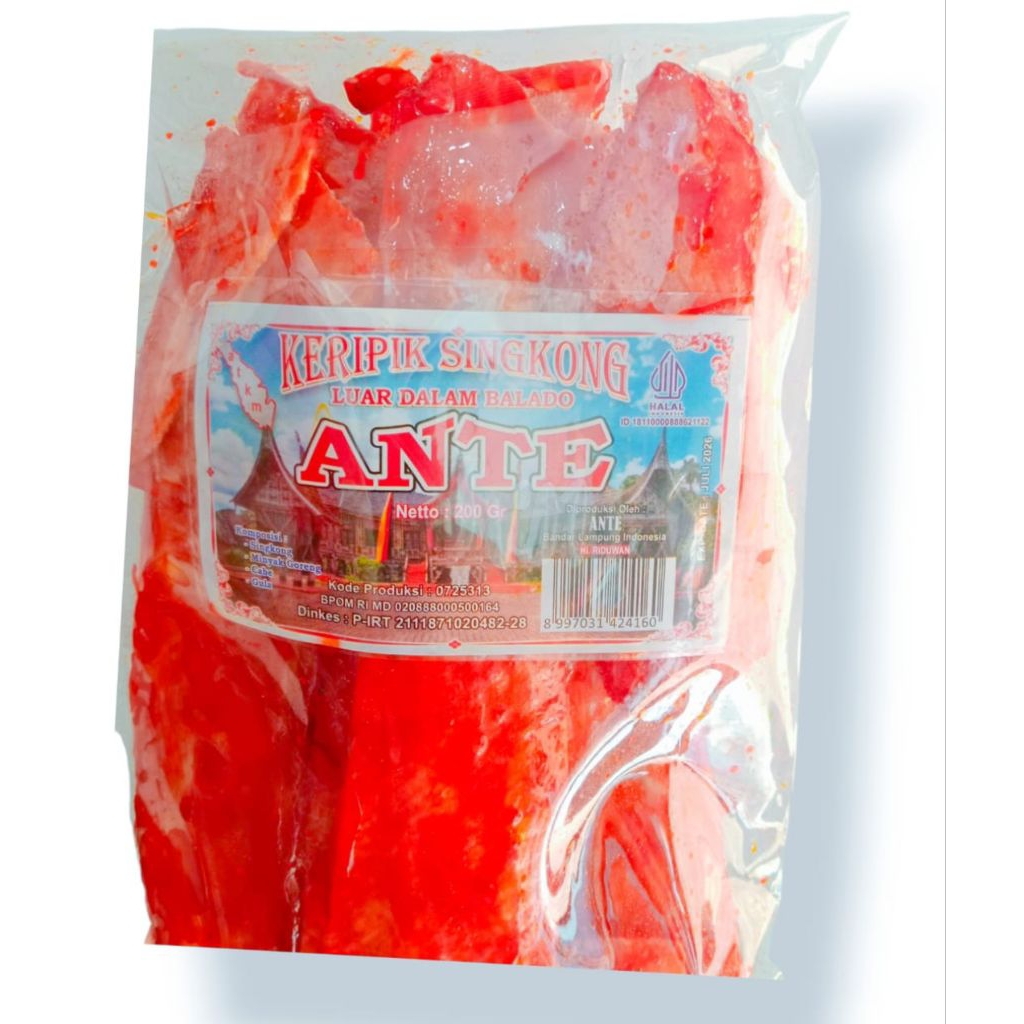 KERIPIK SINGKONG BALADO 200 gram kripik ante Sanjay