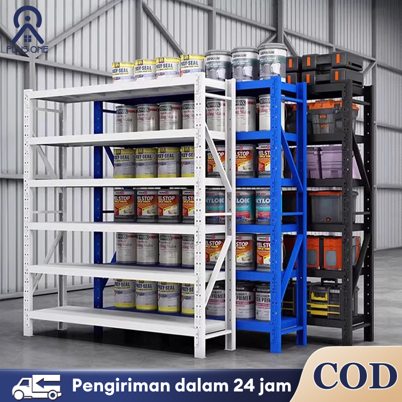 Rak Besi Heavy Duty Serbaguna Rak Gudang Rak Besi Siku Rak Supermarket Rak Pajangan Minimalis