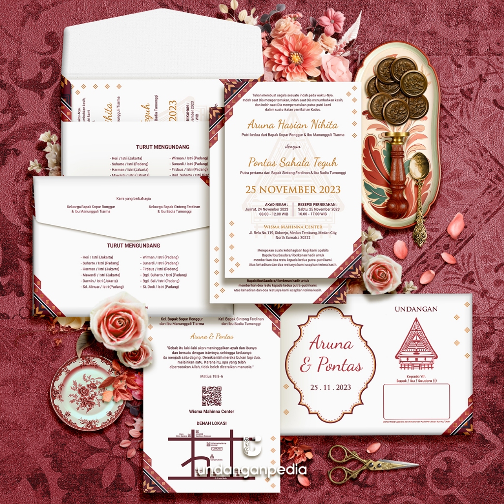 HARDCOVER LANDSCAPE + AMPLOP . FREE WEBSITE INVITATION . ADAT BATAK . UNDANGAN PERNIKAHAN HARD COVER