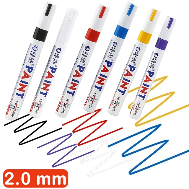 

Etercycle Spidol Ban Permanen Waterproof Quick Dry Oil Base 2mm EC110 White Black Red Blue Yellow