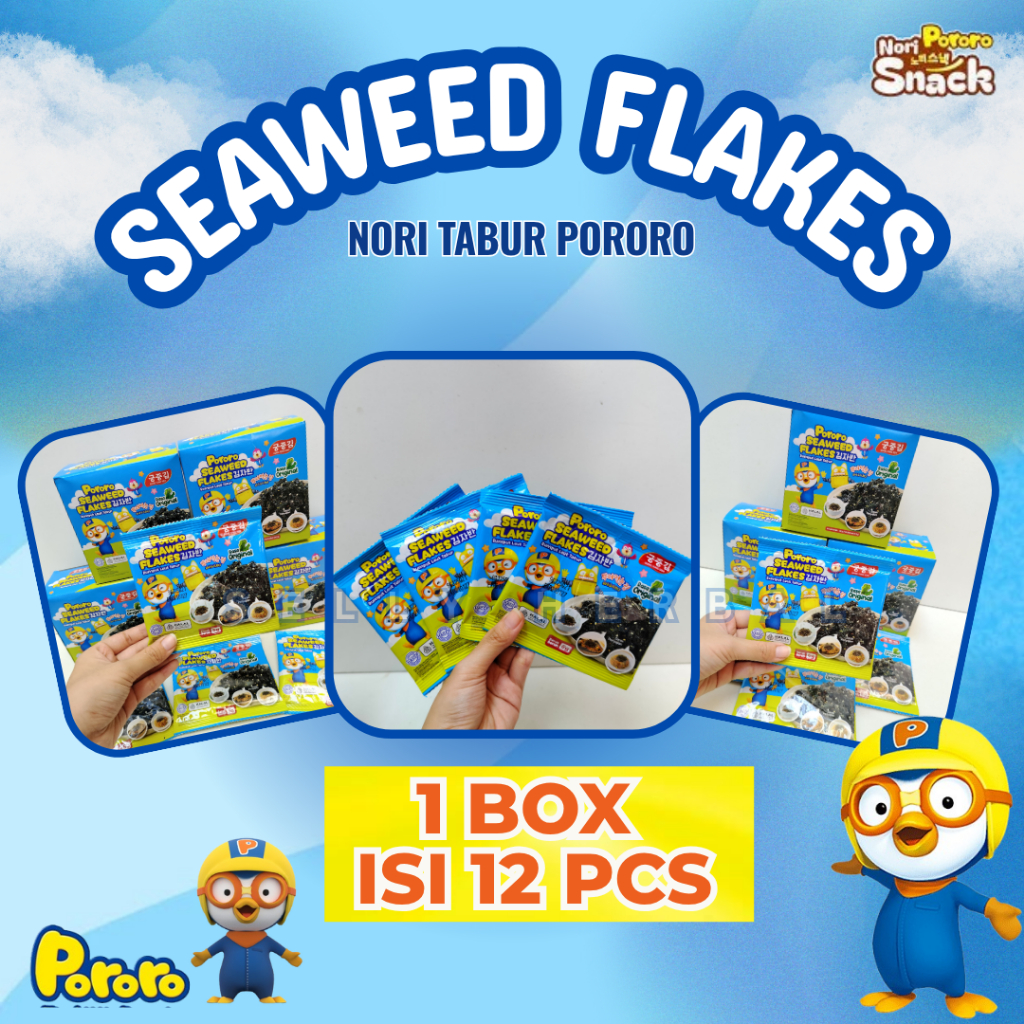 

PORORO NORI TABUR 1 BOX 5gr | NORI TABUR | SEAWEED | RUMPUT LAUT FLAKES