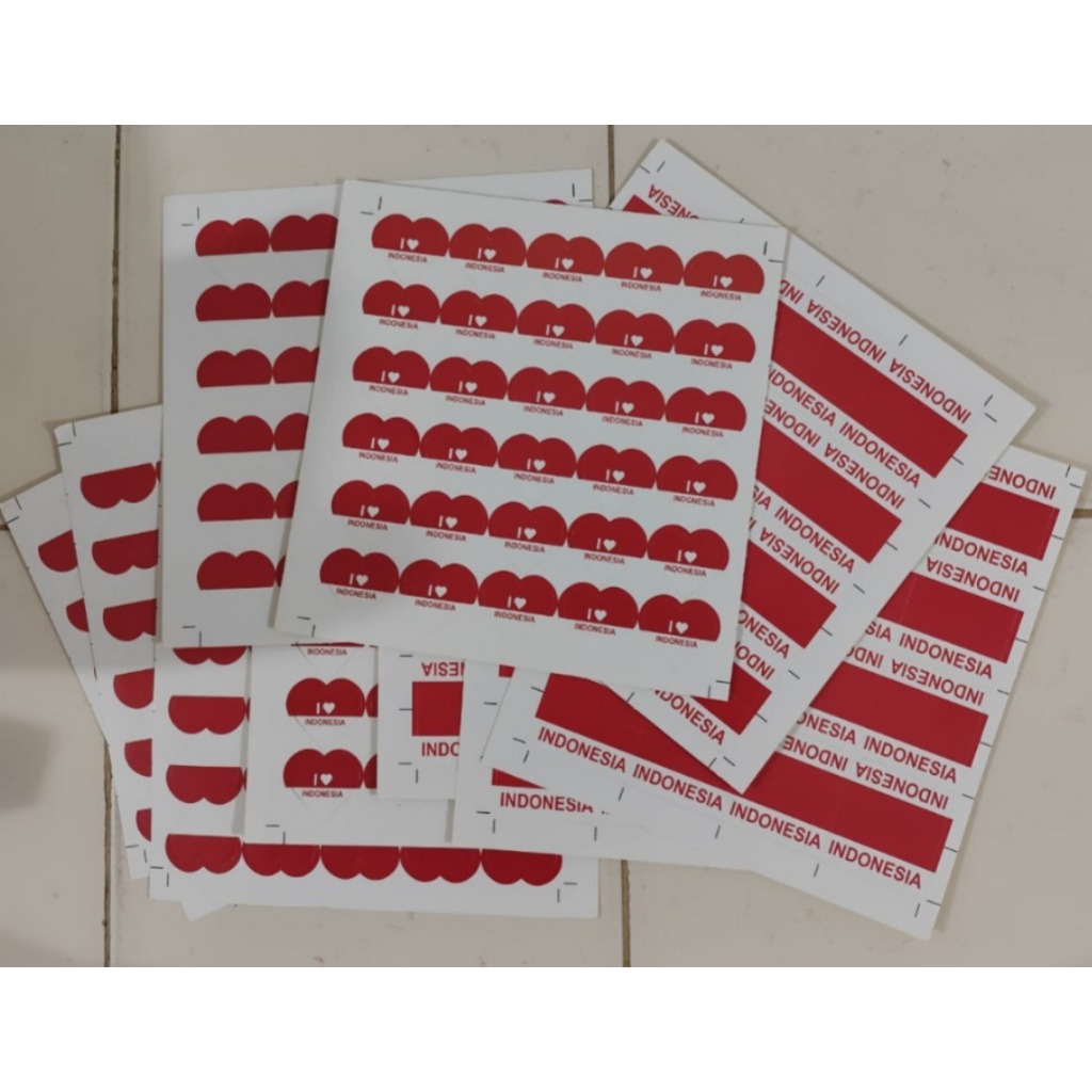 

Sticker Pipi Kemerdekaan/3pcs - Sticker Bendera Indonesia, Sticker I ❤️Indonesia, Sticker ❤️merah putih