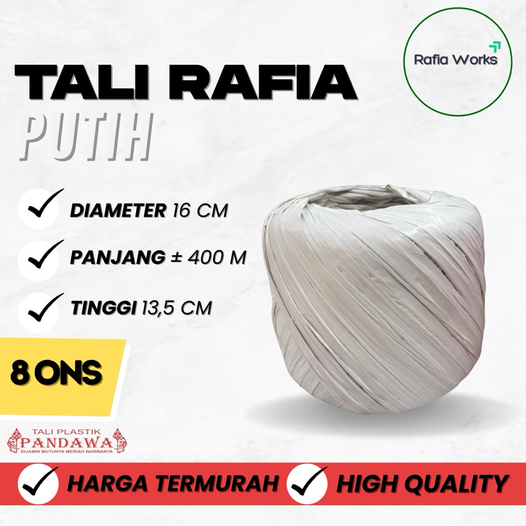 

TALI RAFIA PANDAWA 800gr PUTIH