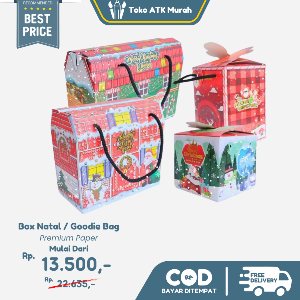 

Box Natal Merry Christmas Premium Paper / Goodie Bag / Bingkisan