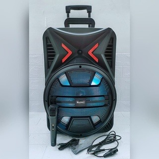 Speaker spiker wireless bluetooth QS 1205 portable 12 inch plus mic wireless