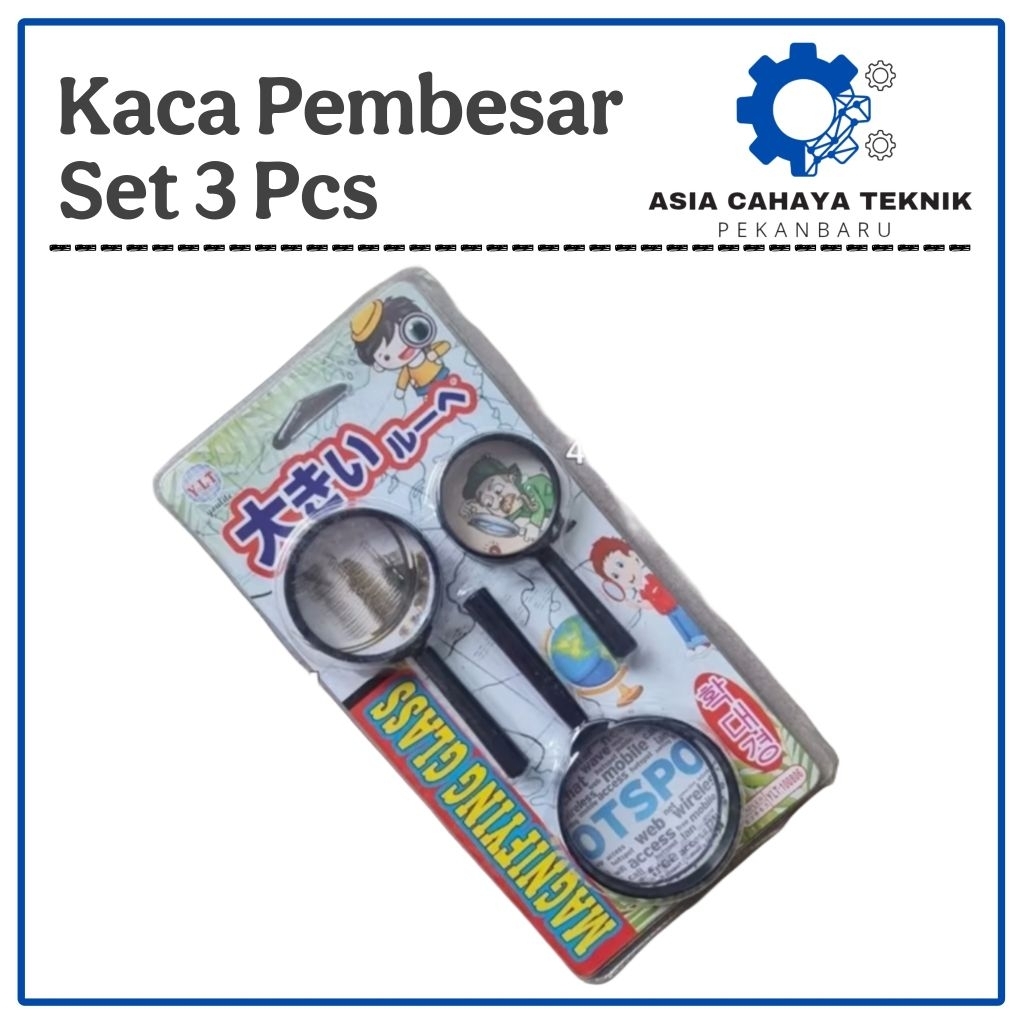 

Kaca Pembesar Set 3 Pcs Magnifying Glass 40mm 50mm 60mm