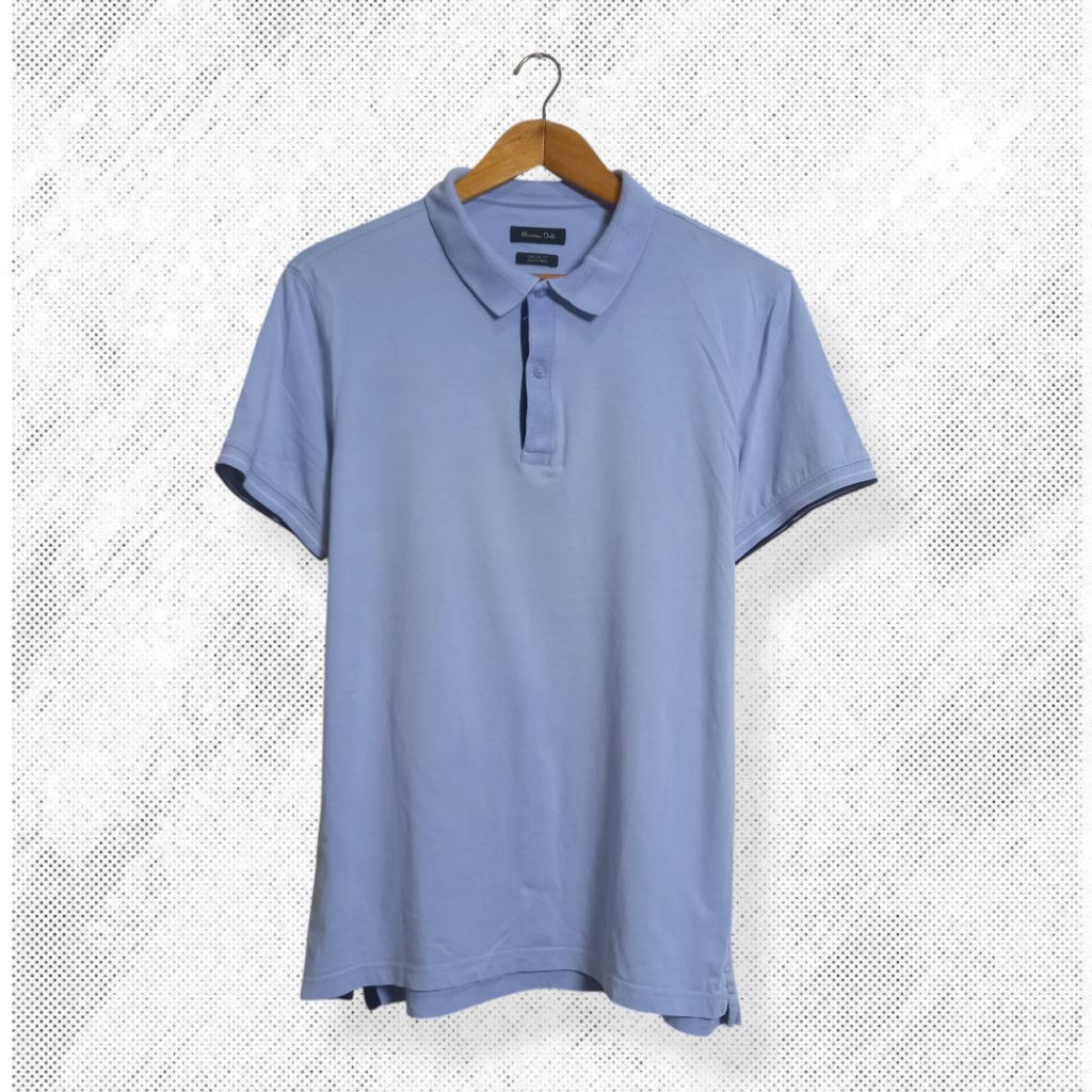 MASSIMO DUTTI Polo shirt pria, kaos kerah pria atasan pria
