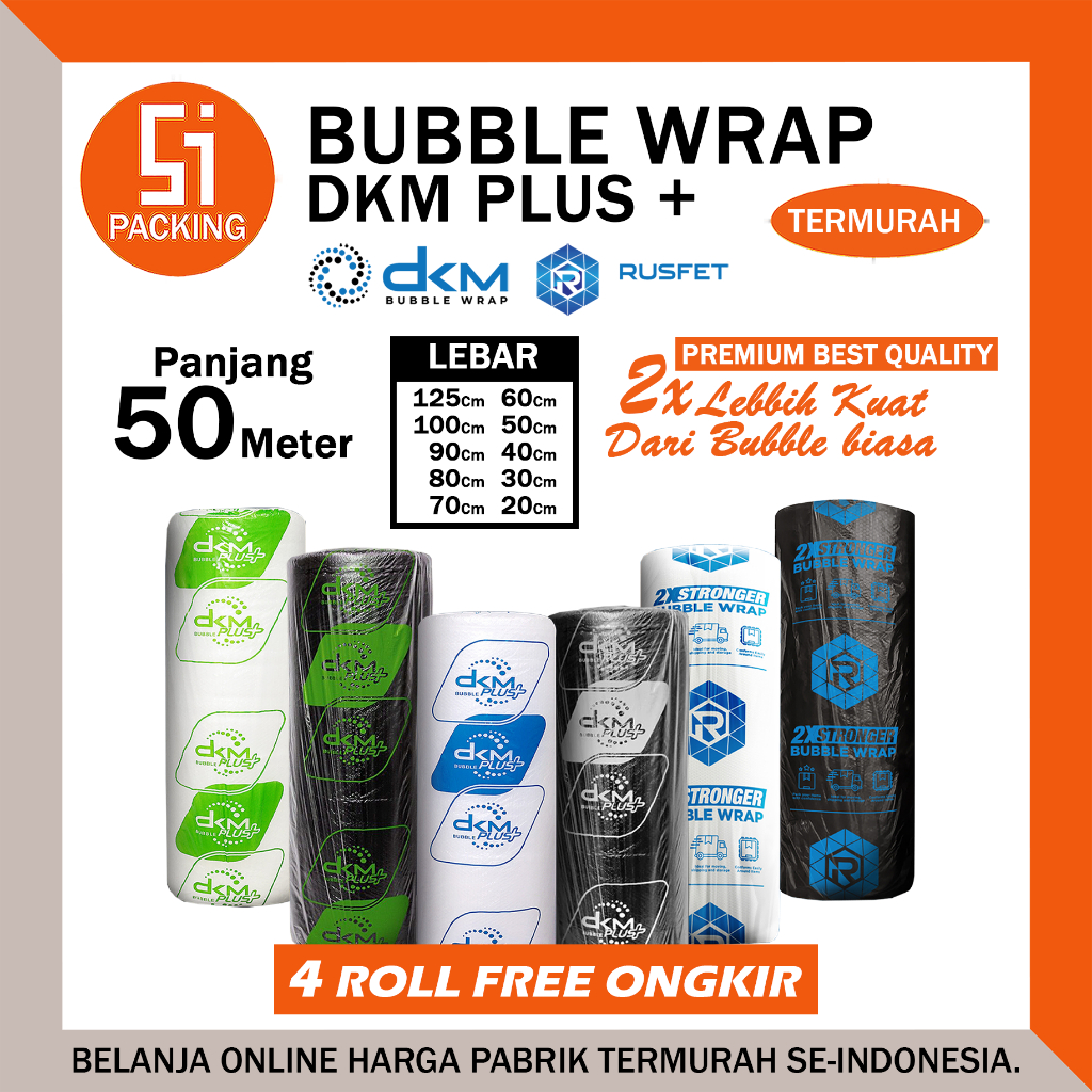 

Plastik Bubble Wrap Roll 125 X 50 Meter Dkm Plus Bubblewrap Packing 40cm 30cm 20cm 50cm 60cm 70cm 80cm 90cm 100cm x 50m